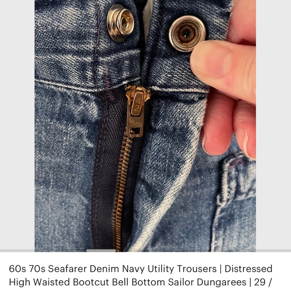 60’s 70’s seafarer distressed utility denims - Picture 4 of 9